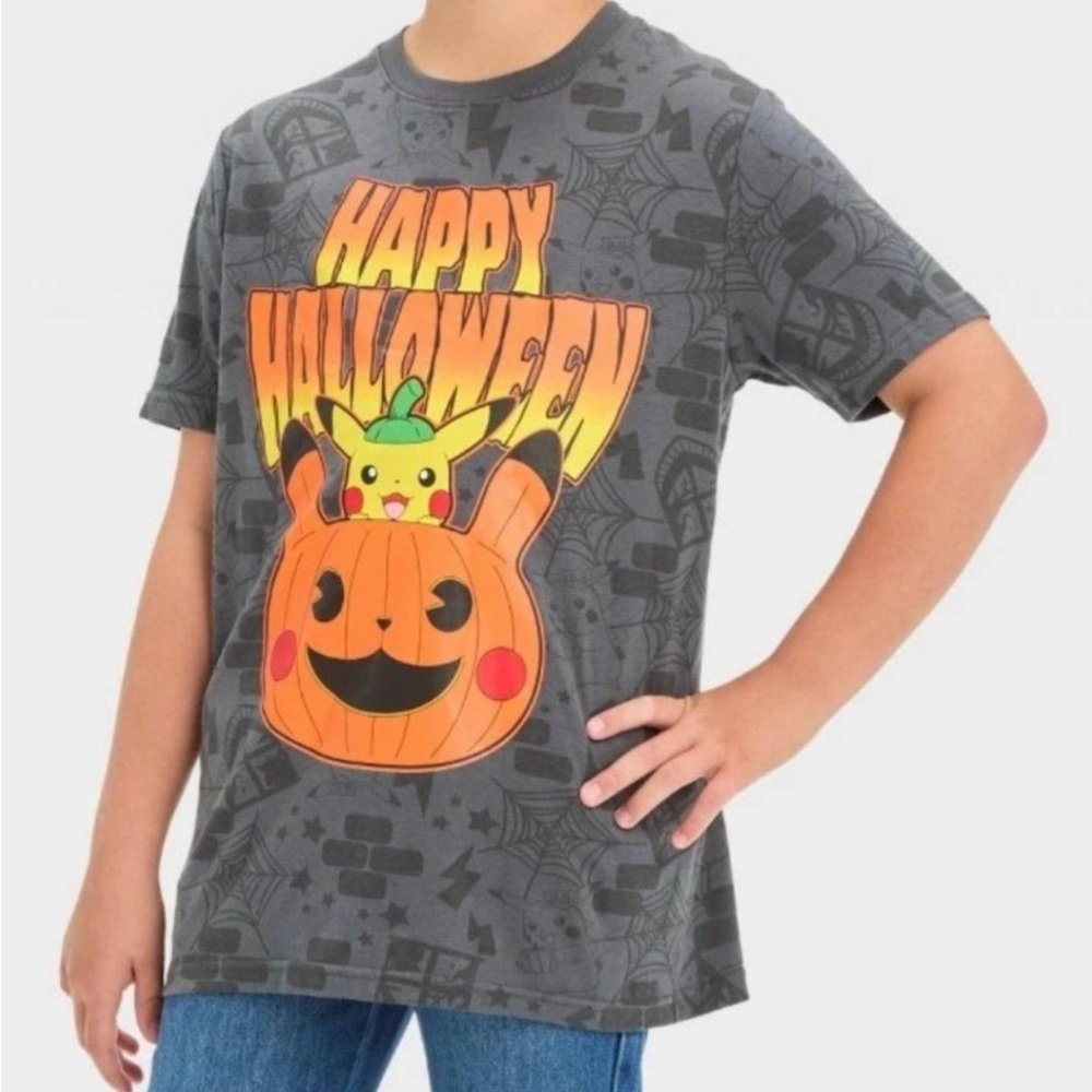🎉6 for $30🎉 Kids Halloween Pikachu Pumpkin T-Shirt